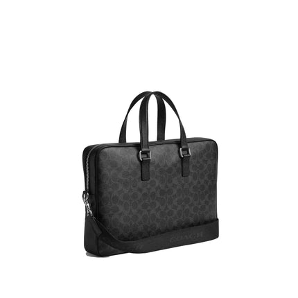 Coach Unisex Caden Brief Bag In Signature Canvas Black