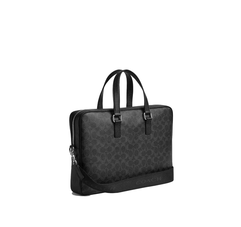 Coach Unisex Caden Brief Bag In Signature Canvas Black