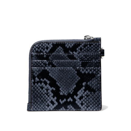 Michael Kors Women's Jet Set Travel Medium Snake Embossed Chain Wallet Navy