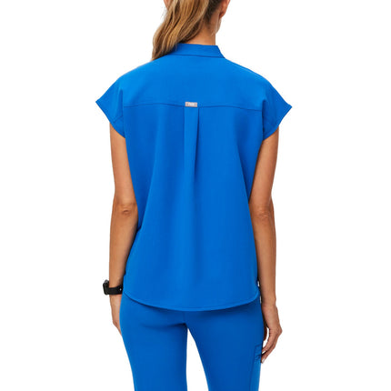 FIGS Women's Rafaela Oversized Scrub Top Royal Blue