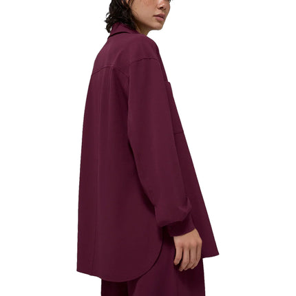 alo Women's Dreamscape Button Down Long Sleeve Burgundy - Hemen Kargoda