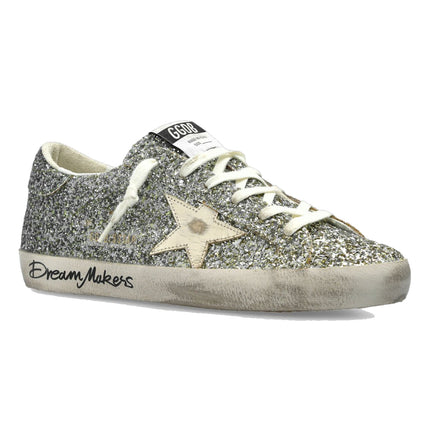 Golden Goose Women's Super Star with Glitter Upper and Silver Metallic Leather Star 2