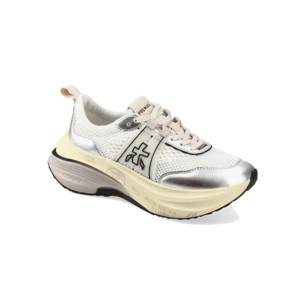 Premiata Women's Hill Sneakers White/Silver 7511