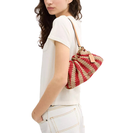 Coach Women's Faye Shoulder Bag Gold/Red/Tan