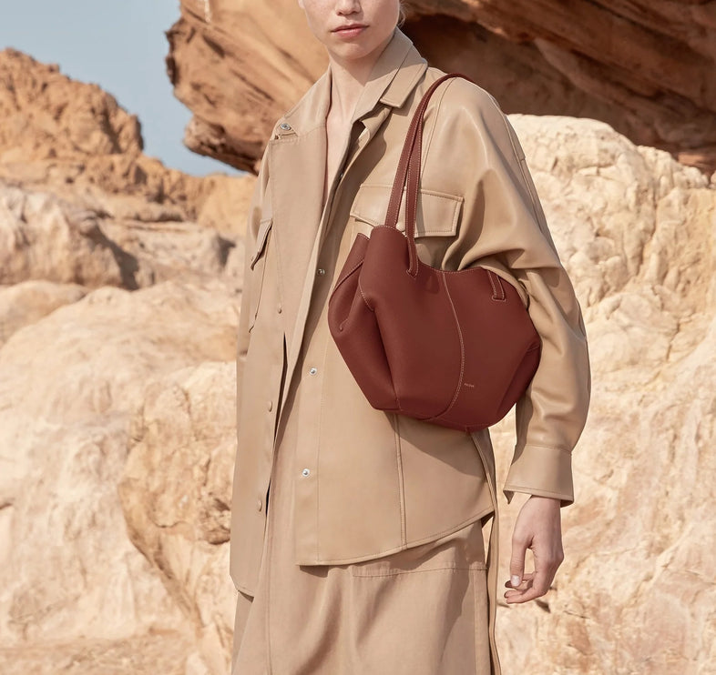 Polène Women's Cyme Mini Edition Textured Cognac