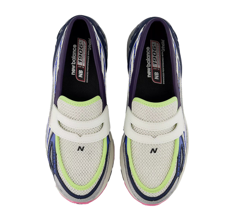 New Balance 1906L Silver Metallic with NB Navy and Pink Heat U190667K