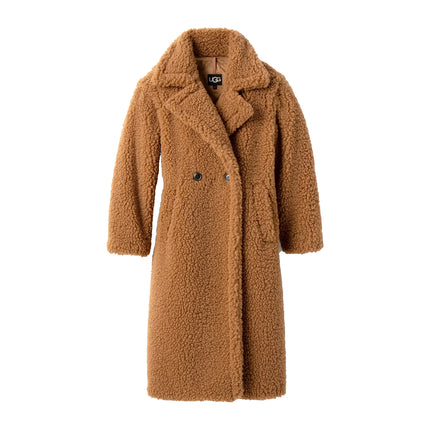 UGG Women's Gertrude Long Teddy Coat Chestnut