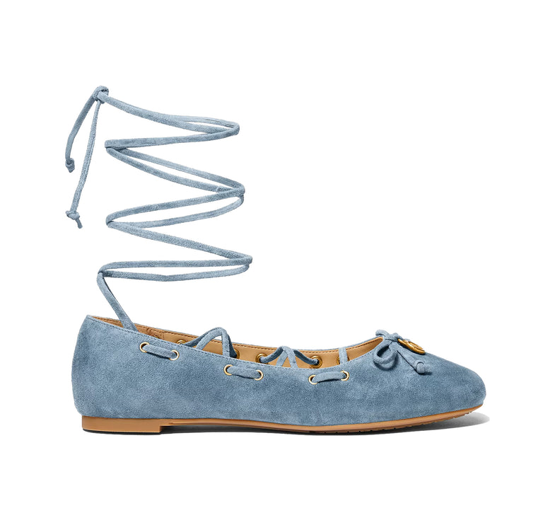 Michael Kors Women's Shae Flex Suede Ballet Flat Chambray