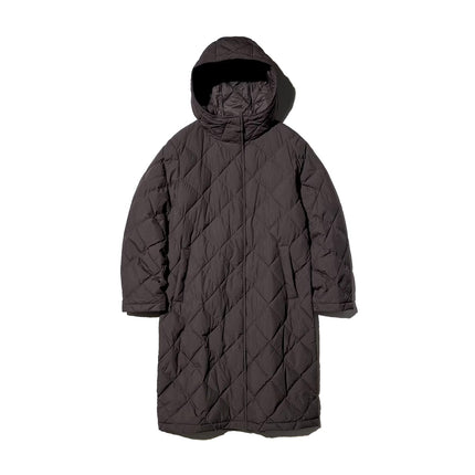 Uniqlo Women's Pufftech Long Coat 39 Dark Brown