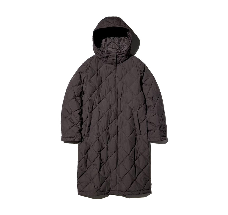 Uniqlo Women's Pufftech Long Coat 39 Dark Brown