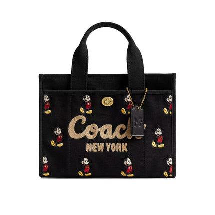 Coach Women's Disney X Coach Cargo Tote Bag 26 With Mickey Mouse In Regenerative Cotton Canvas Brass/Black Multi