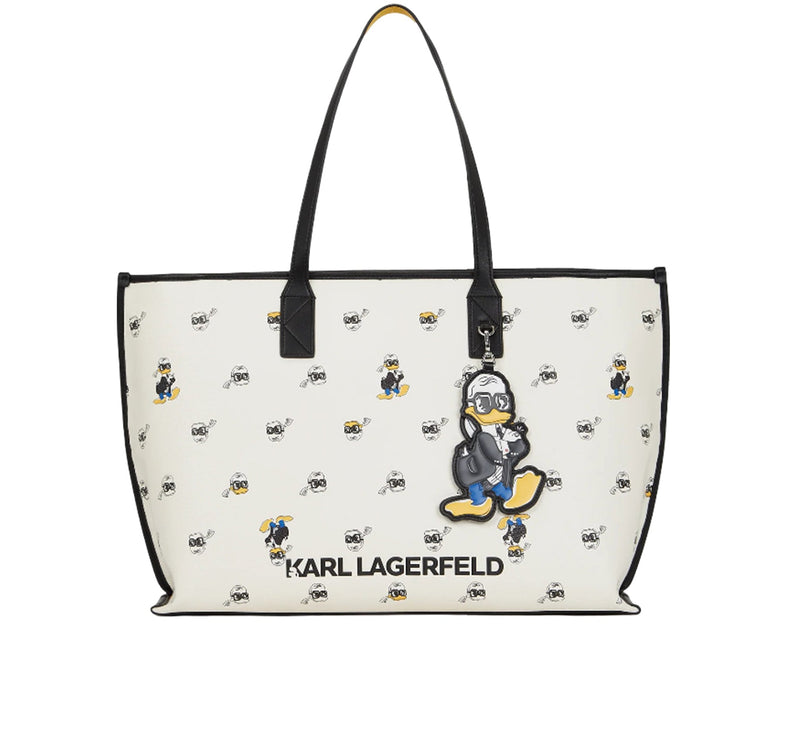 Disney x KARL LAGERFELD Women's Print Tote Bag  Cannoli Cream/Black