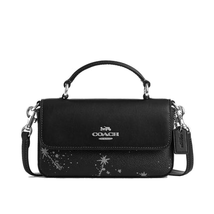 Coach Women's Mini Josie Top Handle Bag With Star Print Black/Silver