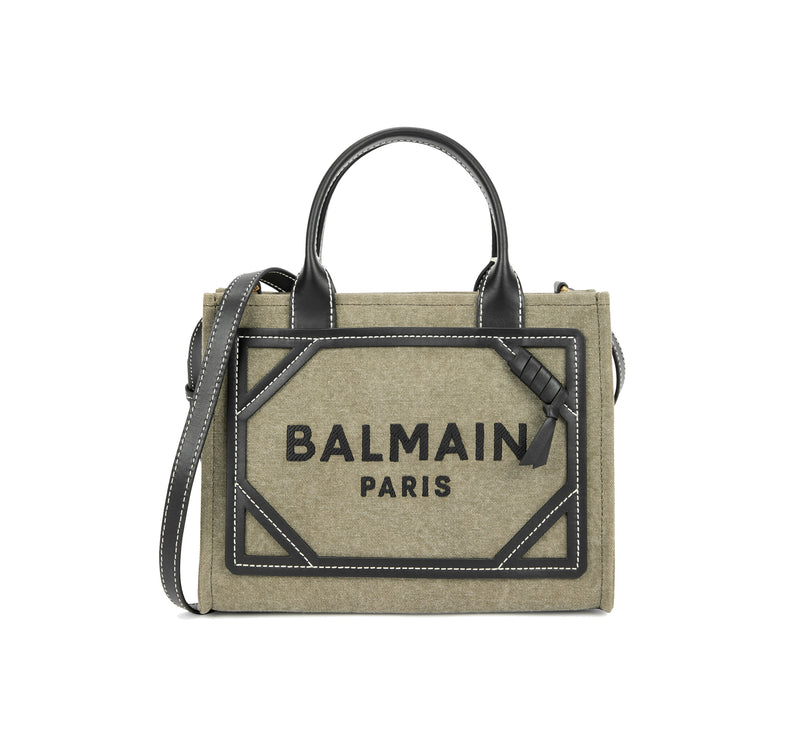 Balmain Women's B-Army Small Canvas Tote Bag Green