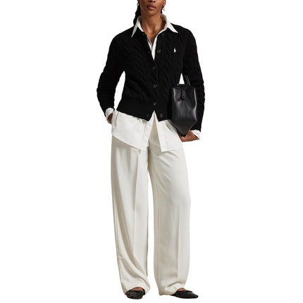 Polo Ralph Lauren Women's Cable-Knit Wool-Cashmere Cardigan Polo Black