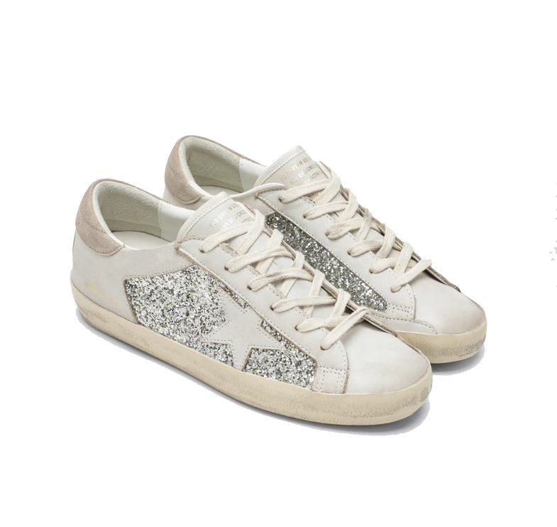 Golden Goose Women's Super Star White Silver Shine