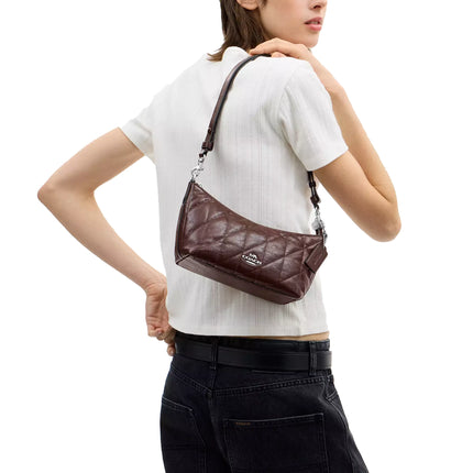 Coach Women's Caitlin Shoulder Bag With Quilting Silver/Maple