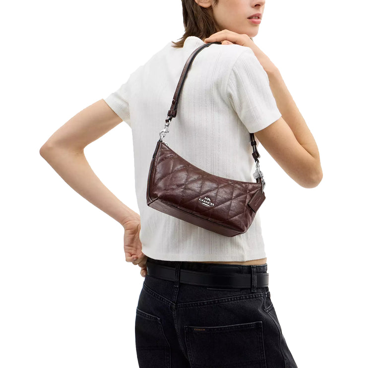 Coach Women's Caitlin Shoulder Bag With Quilting Silver/Maple