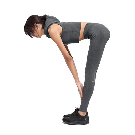 alo Women's Seamless High-Waist Two Tone Rib Legging Dark Misty Grey Heather