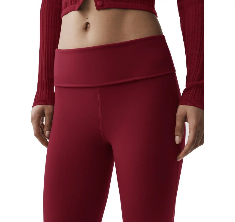 alo Women's ALO Softsculpt 7/8 Foldover Flare Legging Summer Romance Red