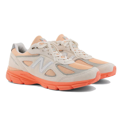 New Balance Made in USA 990v4 Moonbeam with Tangerine Heat and Dried Orange U990MO4