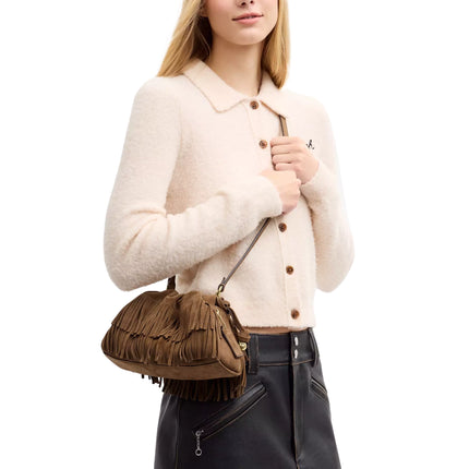 Coach Women's Faye Shoulder Bag With Fringe Gold/Cedar