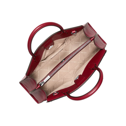 Michael Kors Women's Greta Medium Leather Satchel Bag Maroon