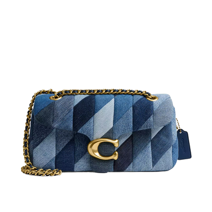 Coach Women's Tabby Shoulder Bag 26 With Repurposed Denim Patchwork Quilting Brass/Denim