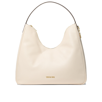 Michael Kors Women's Nayla Medium Pebbled Leather Shoulder Bag Light Cream/Gold