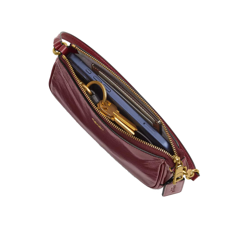 Coach Women's Plaza Bag 18 Brass/Dark Cherry
