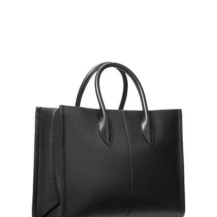 Michael Kors Women's Mirella Medium Pebbled Leather Tote Bag Black