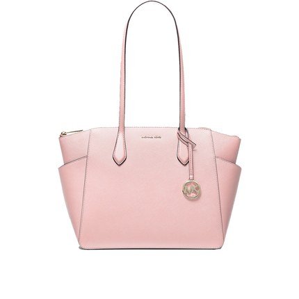 Michael Kors Women's Marilyn Medium Saffiano Leather Tote Bag Powder Blush/Gold