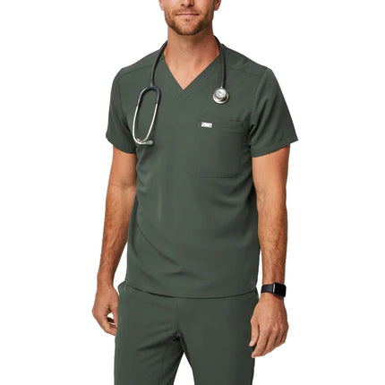 FIGS Men's Leon Three Pocket Scrub Top Moss