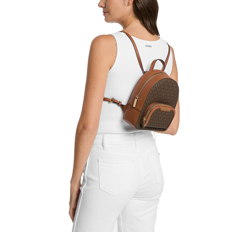 Michael Kors Women's Jaycee Extra-Small Signature Logo Backpack Brown