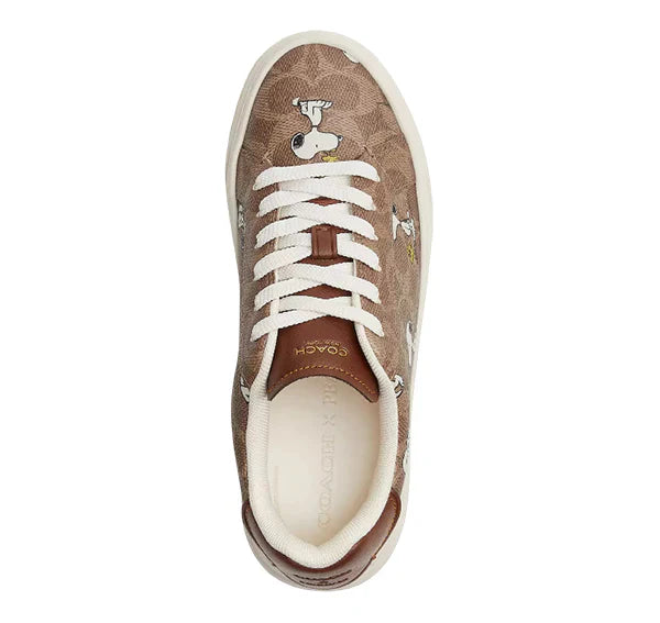 Coach Men's Coach X Peanuts High Line Sneaker In Signature Canvas With Snoopy Print Tan