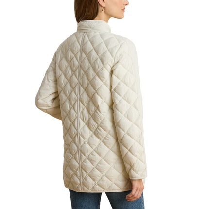 Polo Ralph Lauren Women's Diamond-Quilted Mockneck Jacket Cream