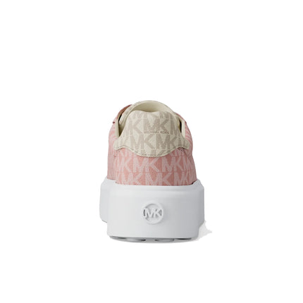 Michael Kors Women's Romey Metallic Two Tone Signature Logo Platform Sneaker Powder Blush