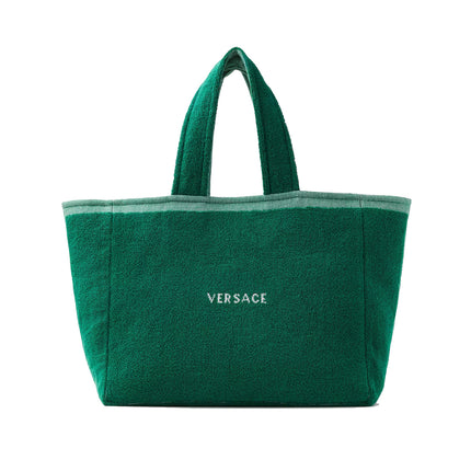 Versace Women's Cotton Terry Jacquard Tote Green