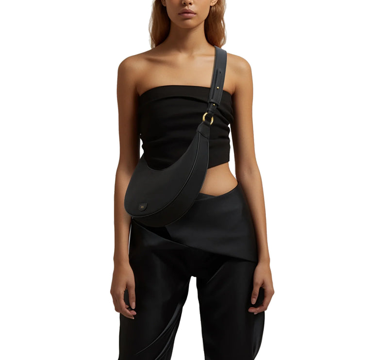 JW PEI Women's Carly Nylon Saddle Bag Black