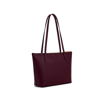 Coach Women's Fiona Zip Tote Bag Gold/Dark Wine