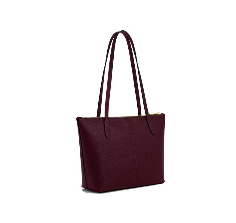 Coach Women's Fiona Zip Tote Bag Gold/Dark Wine