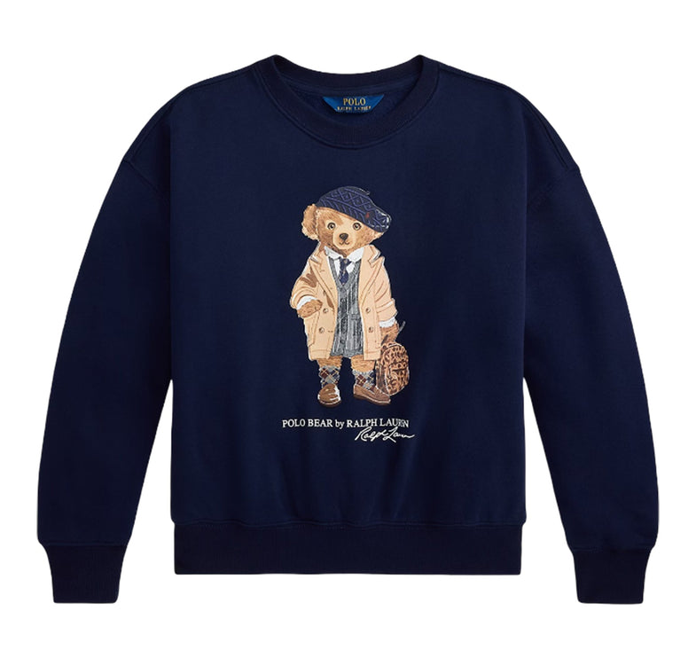 Polo Ralph Lauren Girl's Polo Bear Fleece Boxy Sweatshirt Refined Navy