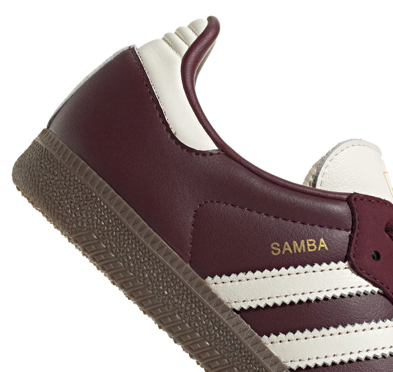 Adidas Samba OG Shoes Maroon/Off White/Gum JR8844