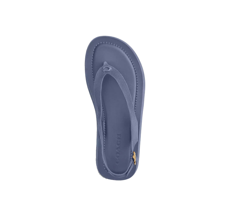 Coach Women's Sculpted C Platform Thong Sandal Light Denim