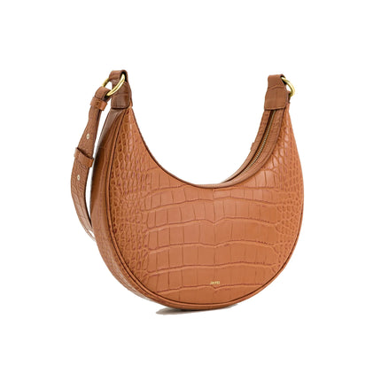 JW PEI Women's Carly Saddle Bag Acorn Brown Croc