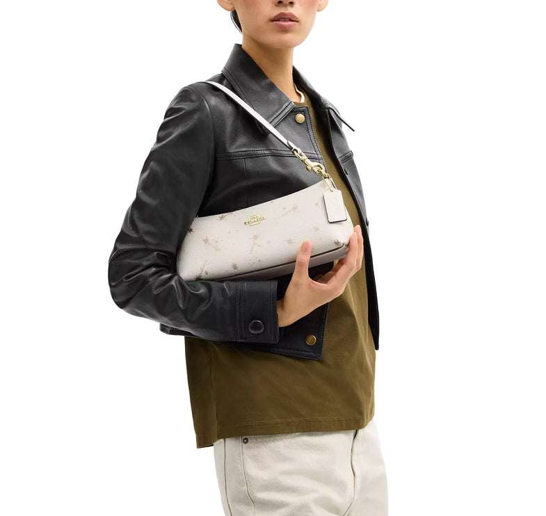 Coach Women's Charlotte Shoulder Bag With Star Print Gold/Chalk Multi