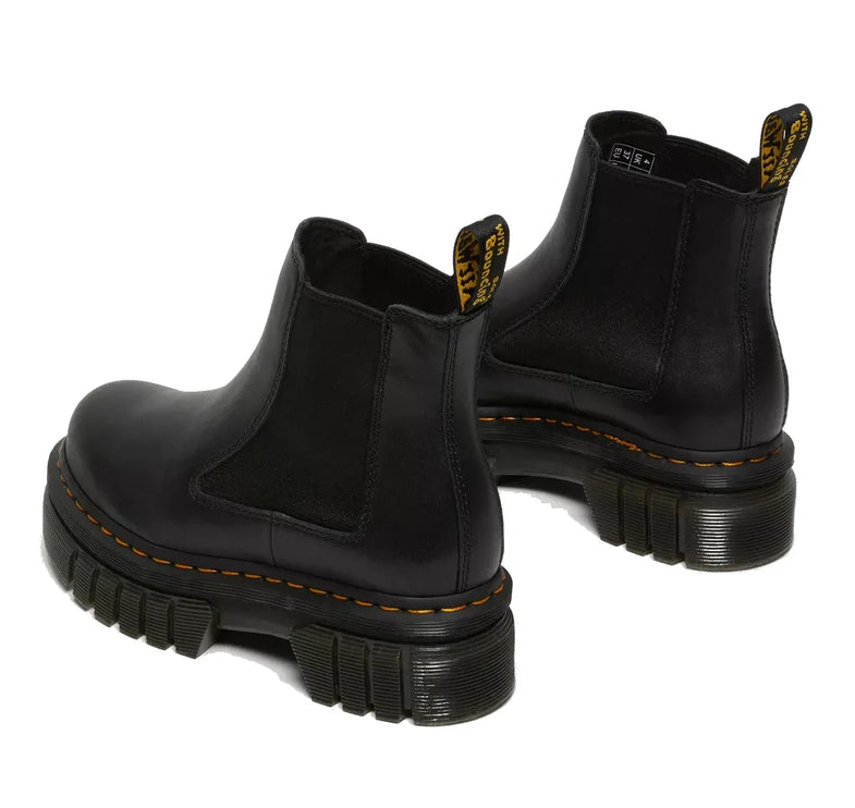 Dr. Martens Unisex Audrick Nappa Leather Platform Chelsea Boots Black