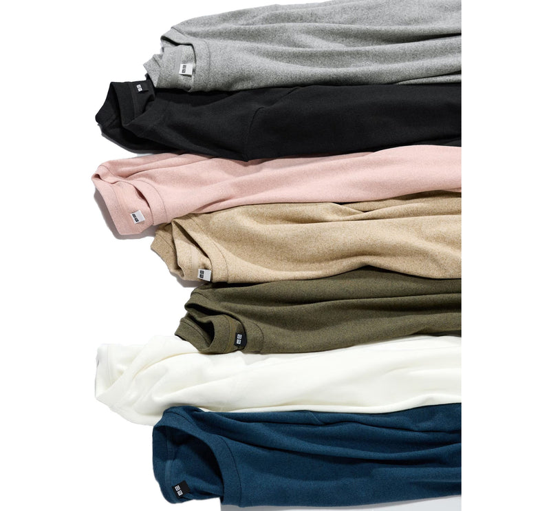 Uniqlo Women's Soft Knitted Fleece Crew Neck T-Shirt 01 Off White