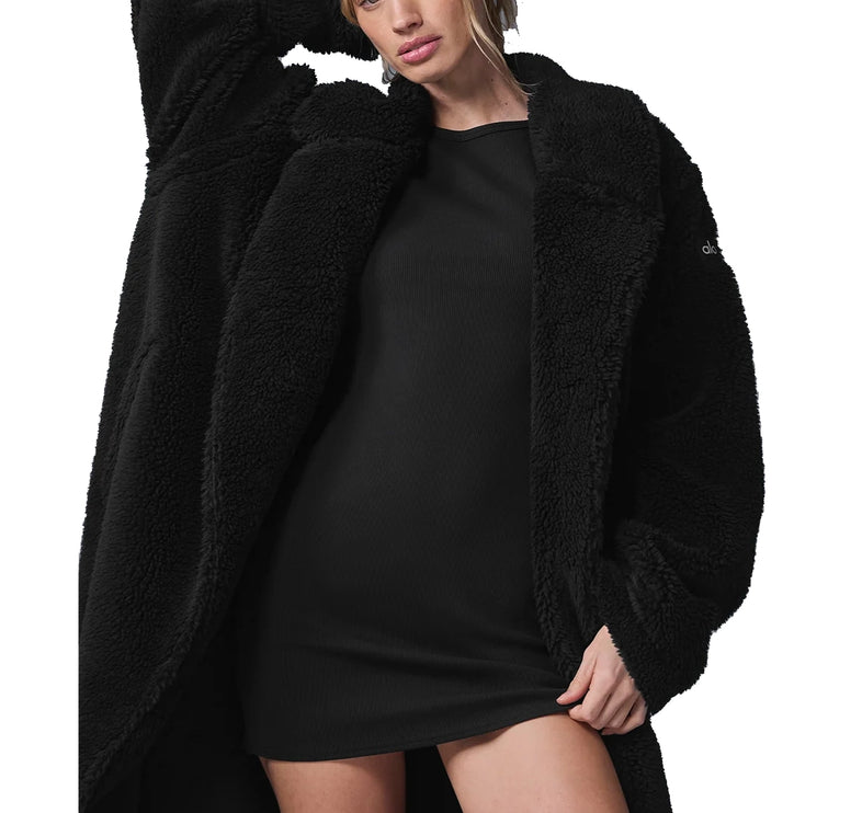 alo Women's Oversized Sherpa Trench Black