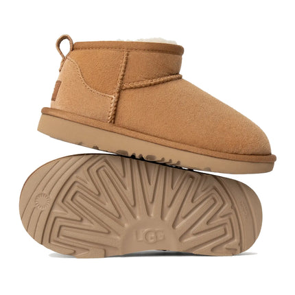 UGG Classic Ultra Mini çocuk botu, kahverengi (chestnut) süet